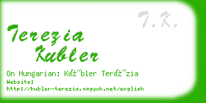 terezia kubler business card